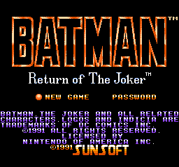 Batman - Return of the Joker Title Screen